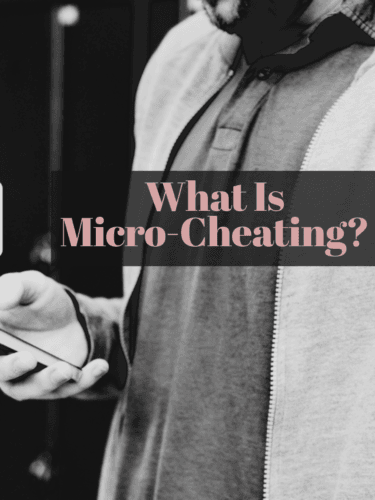 A married man sits alone looking at his phone smiling and flirting with woman, illustrating how micro cheating on social media affects partners emotionally.